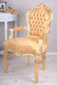 złoty fotel z kryształkami w stylu barokowym