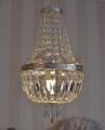 żyrandol z sopelkami styl barokowy optyka srebra